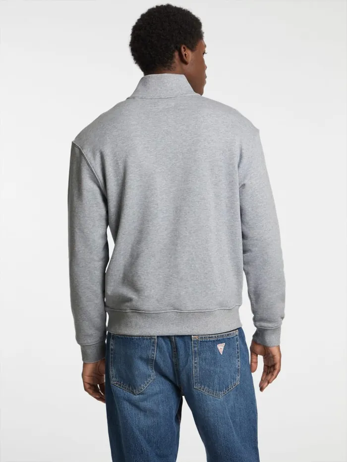 GUESS Hoodies and Sweaters Eco HalfZip Logo Sweater Gray 8211 Men