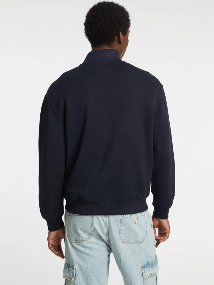GUESS Hoodies and Sweaters Eco HalfZip Logo Sweater Gray 8211 Men