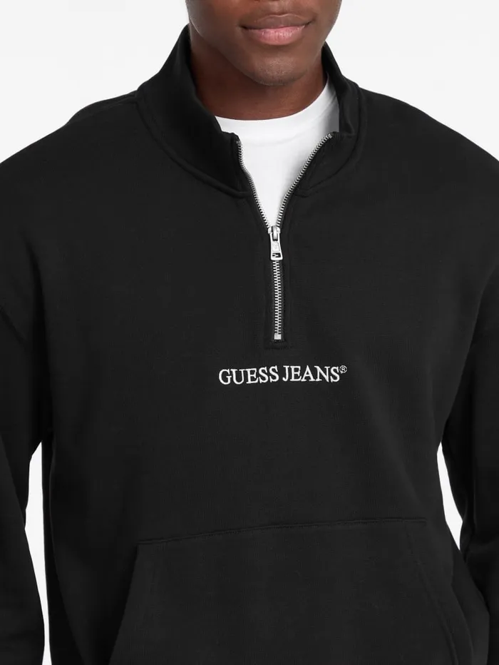 GUESS Hoodies and Sweaters Eco HalfZip Logo Sweater Gray 8211 Men