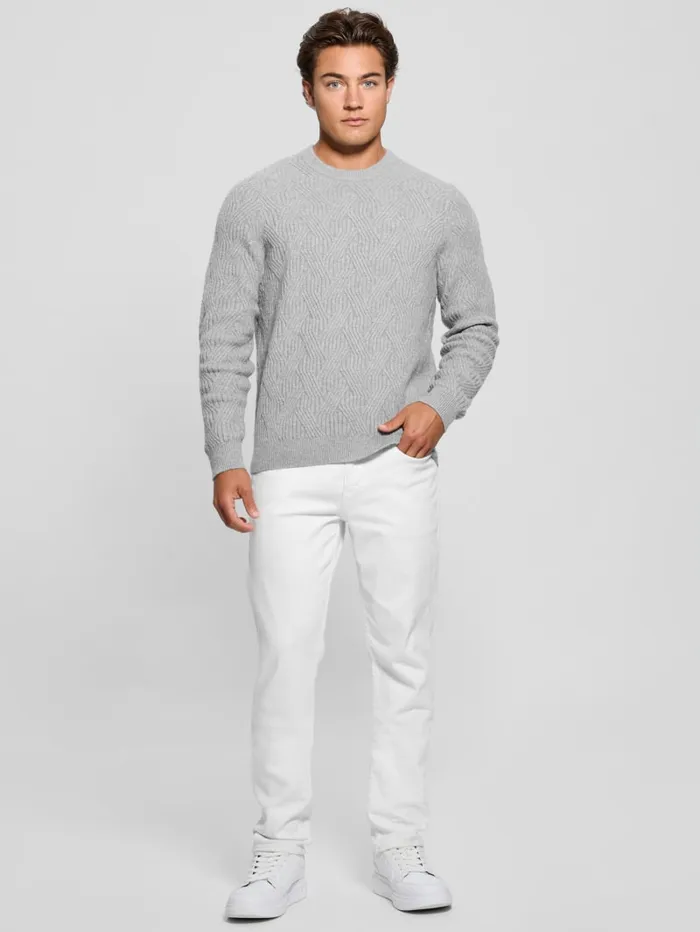 GUESS Hoodies and Sweaters Eco Wesley Lattice Sweater Black 8211 Men
