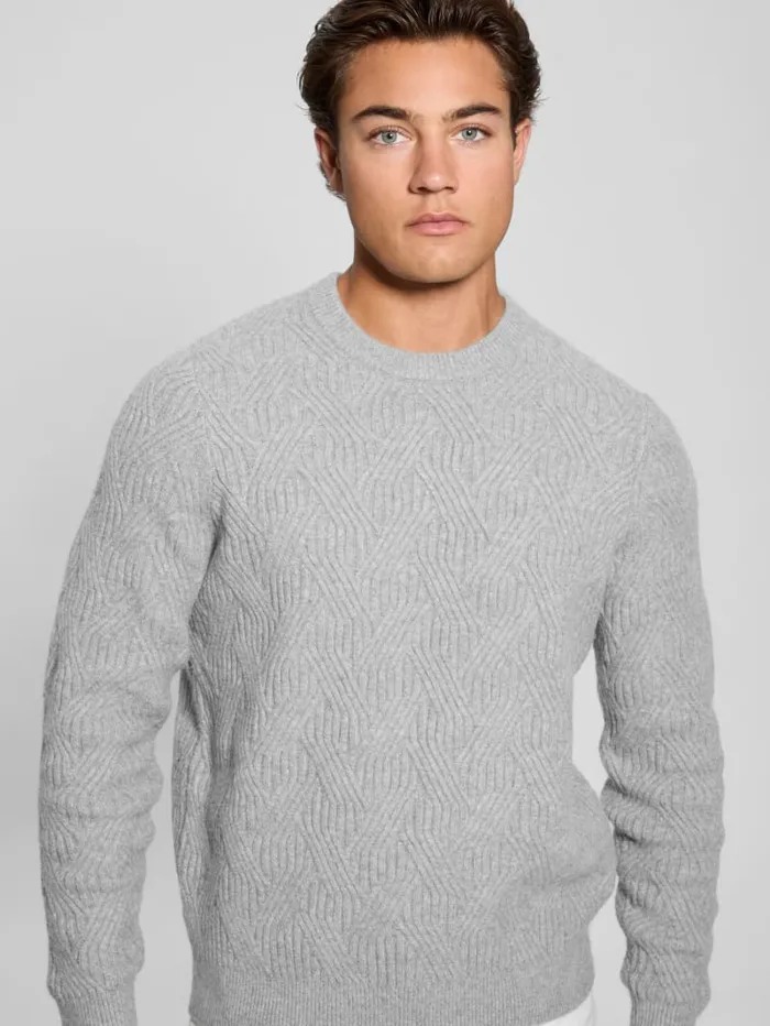 GUESS Hoodies and Sweaters Eco Wesley Lattice Sweater Black 8211 Men