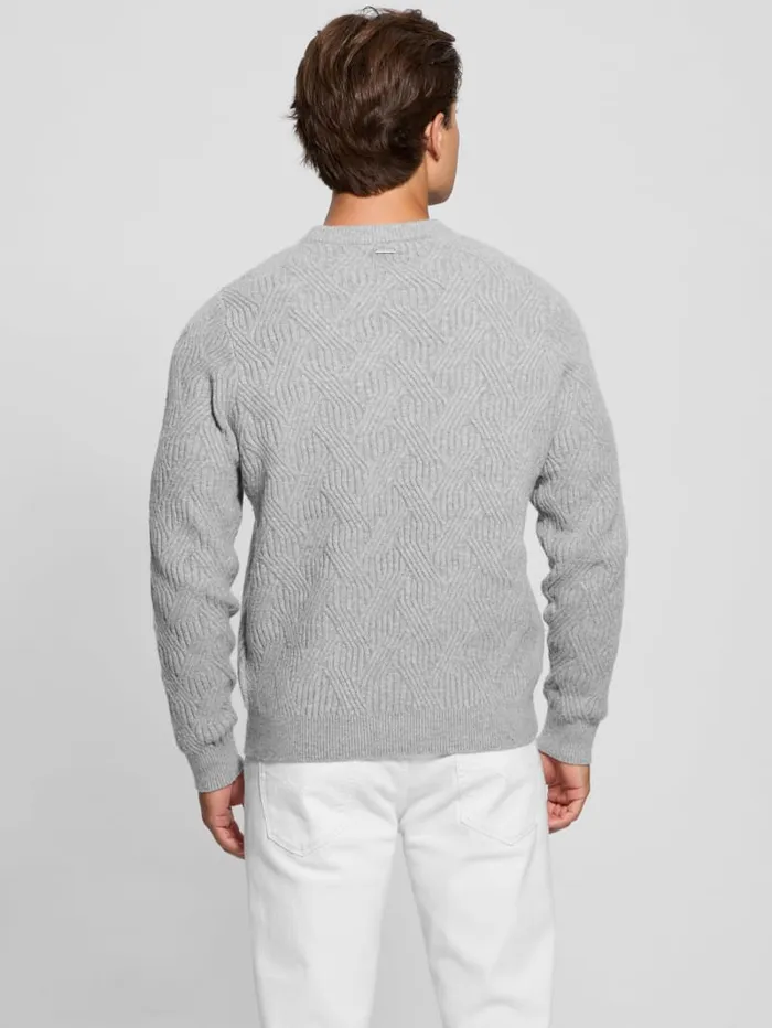 GUESS Hoodies and Sweaters Eco Wesley Lattice Sweater Black 8211 Men