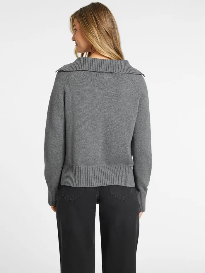 GUESS Hoodies and Sweaters Mini Triangle Polo Sweater Beige 8211 Women