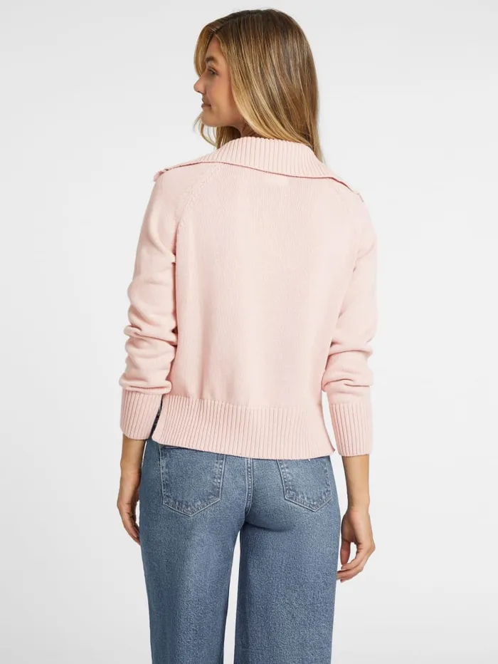 GUESS Hoodies and Sweaters Mini Triangle Polo Sweater Beige 8211 Women