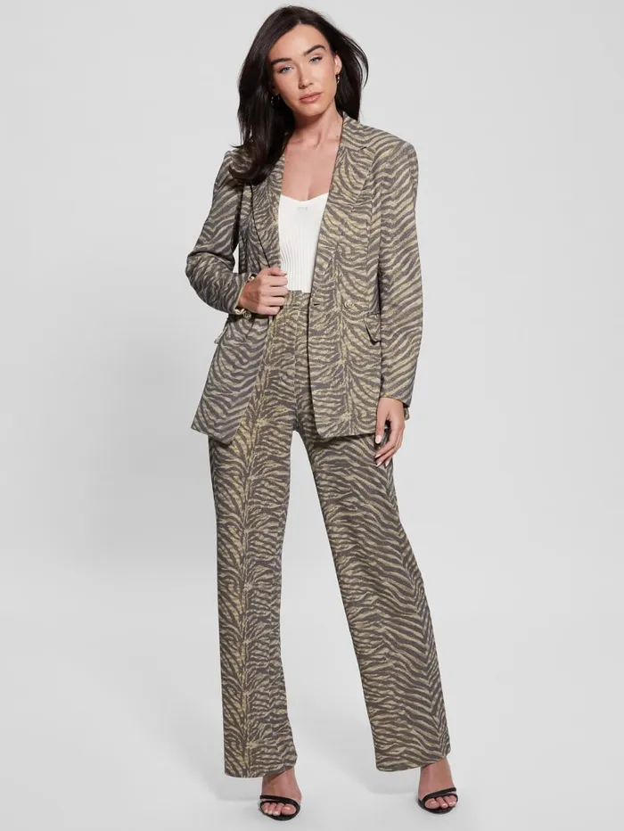 GUESS Jackets and Coats Adriana Printed Blazer Brown 8211 Women