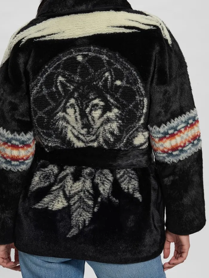 GUESS Jackets and Coats Carlotta FauxFur Wrap Jacket Black 8211 Women
