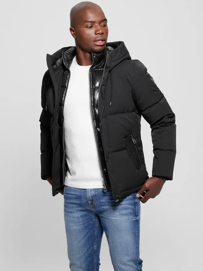 GUESS Jackets and Coats Eco Real Down Puffer Jacket Black 8211 Men