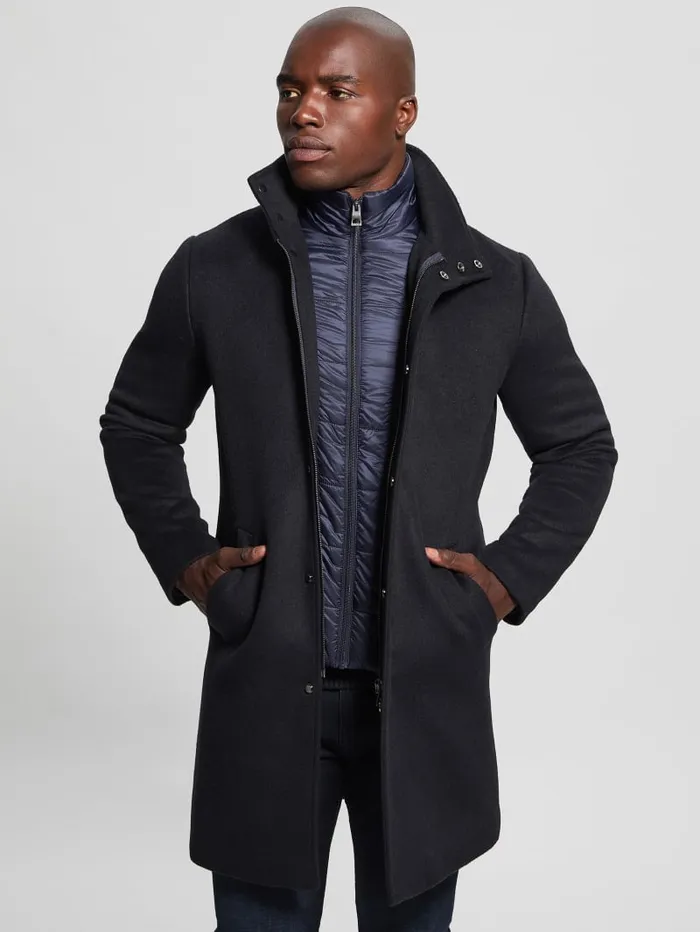 GUESS Jackets and Coats Eco WoolBlend Urban Coat Beige 8211 Men