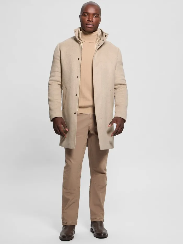 GUESS Jackets and Coats Eco WoolBlend Urban Coat Beige 8211 Men