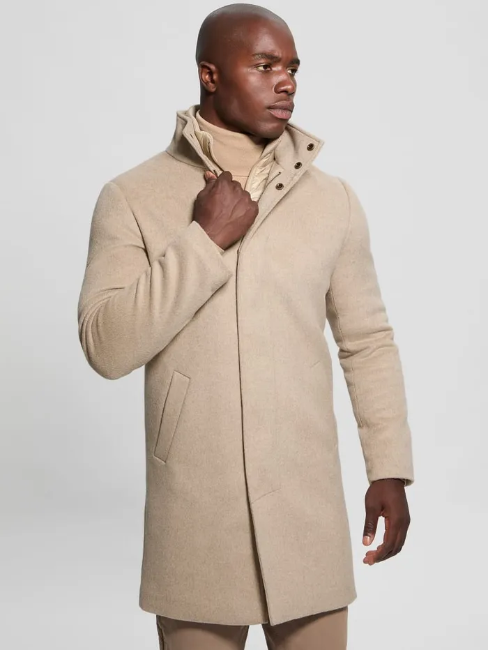GUESS Jackets and Coats Eco WoolBlend Urban Coat Beige 8211 Men