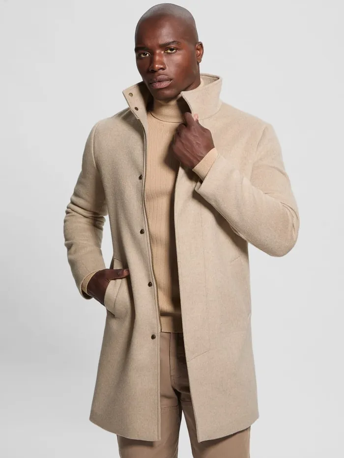 GUESS Jackets and Coats Eco WoolBlend Urban Coat Beige 8211 Men