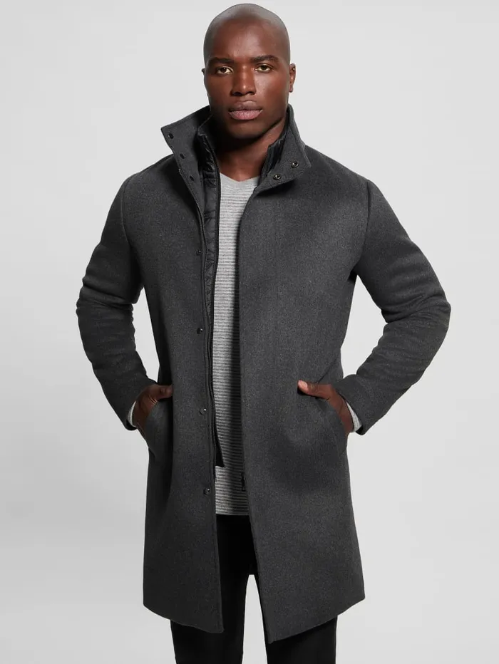 GUESS Jackets and Coats Eco WoolBlend Urban Coat Beige 8211 Men