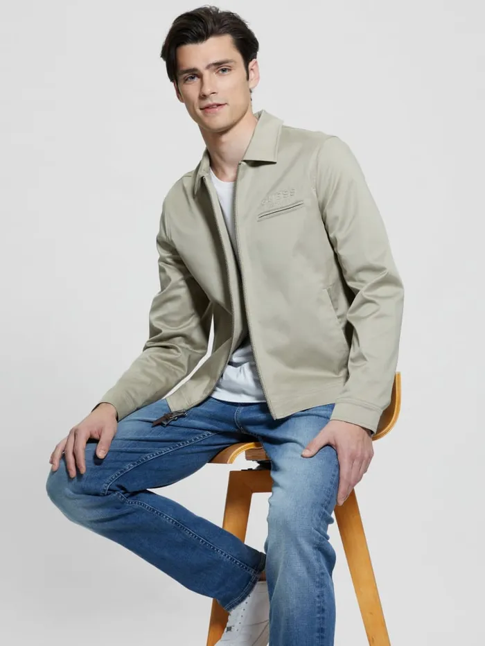 GUESS Jackets and Coats Embossed Jacket Beige 8211 Men