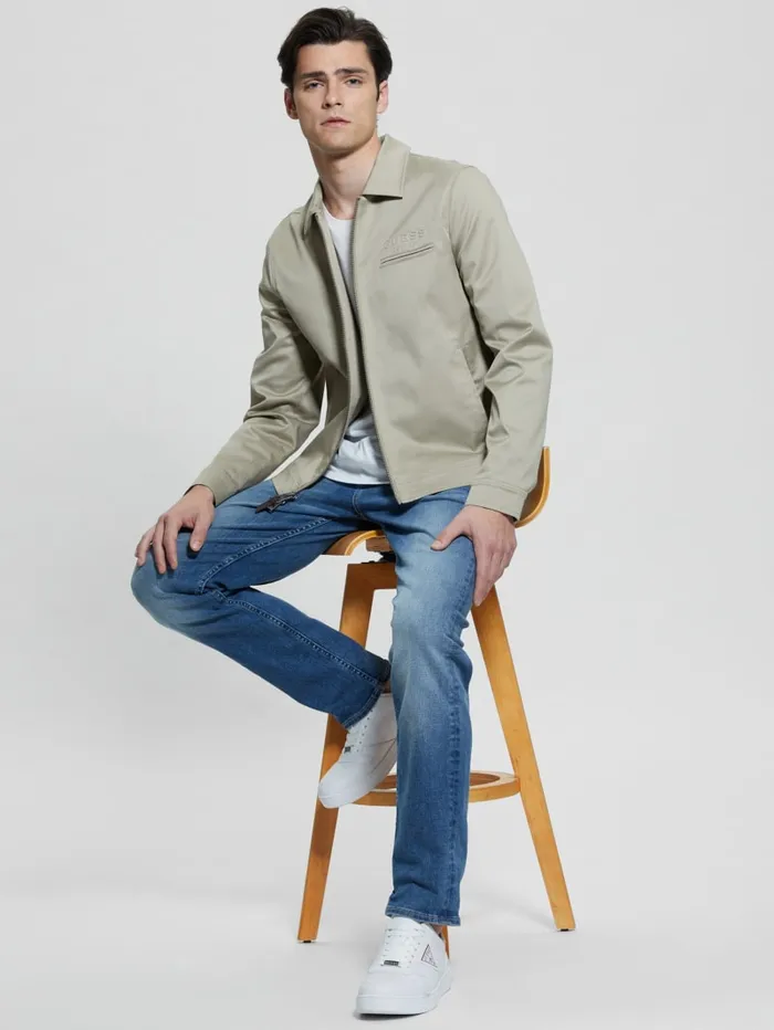 GUESS Jackets and Coats Embossed Jacket Beige 8211 Men