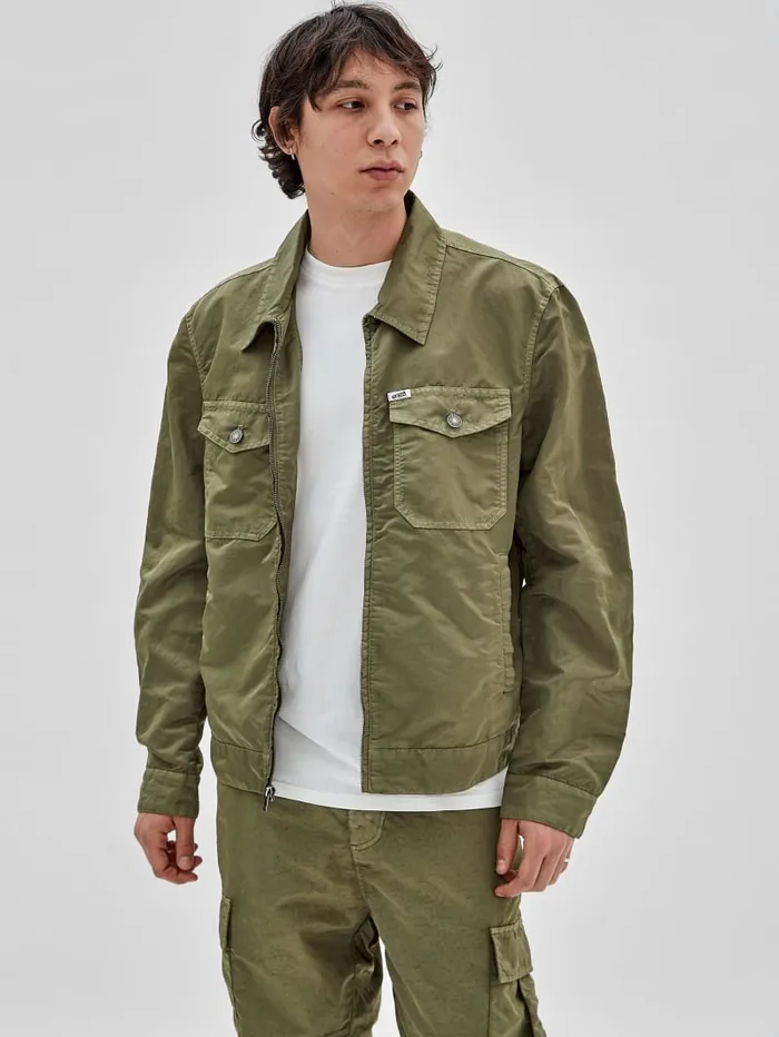 GUESS Jackets and Coats Originals Nylon Cadet Jacket Green 8211 Men