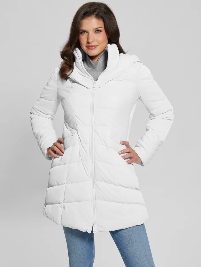 GUESS Jackets and Coats Oxana Hooded Puffer Coat Blue 8211 Women