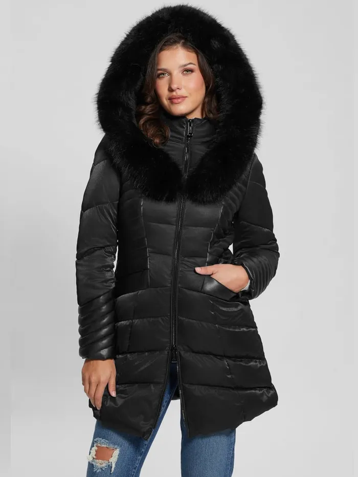 GUESS Jackets and Coats Oxana Hooded Puffer Coat Blue 8211 Women