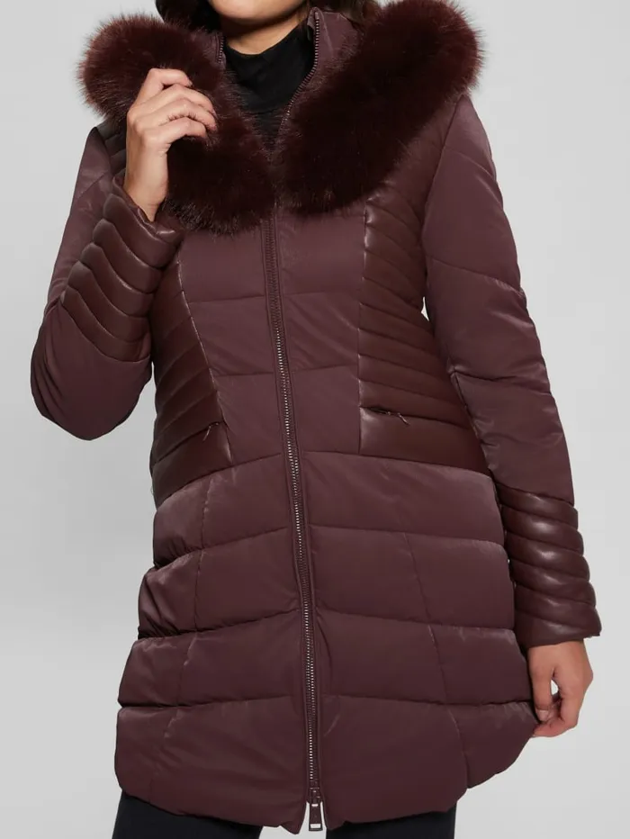 GUESS Jackets and Coats Oxana Hooded Puffer Coat Blue 8211 Women