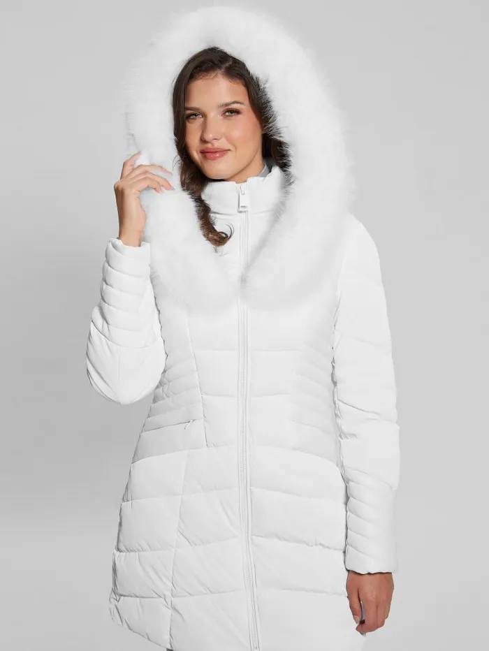 GUESS Jackets and Coats Oxana Hooded Puffer Coat Blue 8211 Women