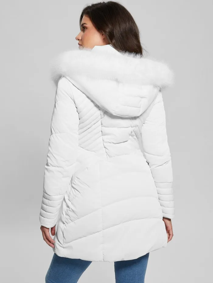 GUESS Jackets and Coats Oxana Hooded Puffer Coat Blue 8211 Women