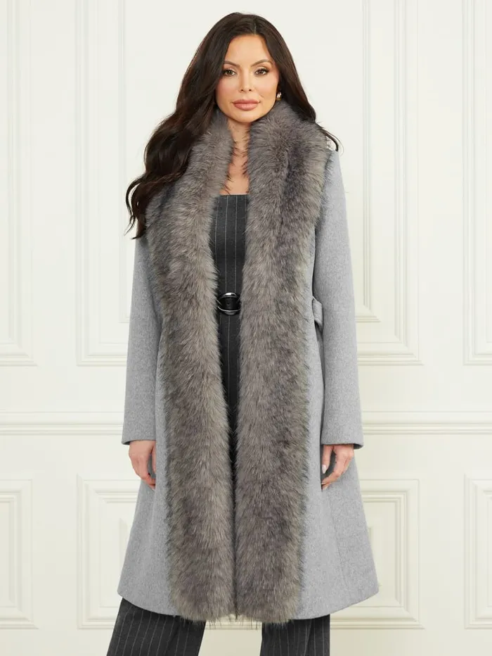 GUESS Jackets and Coats Valerie WoolBlend Coat Gray 8211 Women