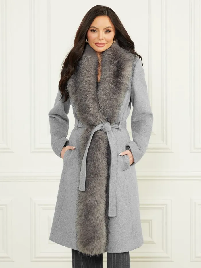 GUESS Jackets and Coats Valerie WoolBlend Coat Gray 8211 Women
