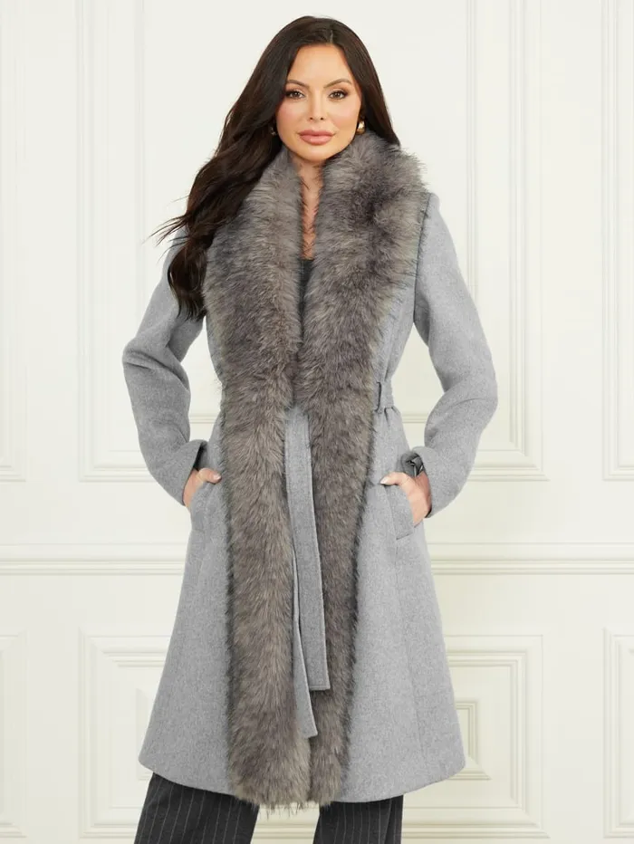 GUESS Jackets and Coats Valerie WoolBlend Coat Gray 8211 Women