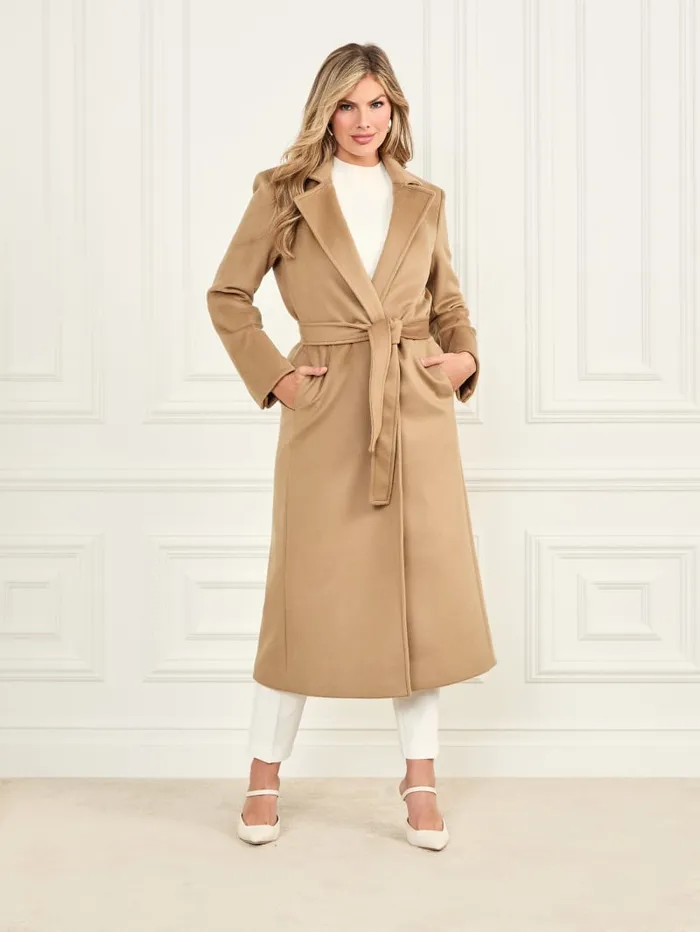 GUESS Jackets Annie Wool Coat Brown 8211 Women
