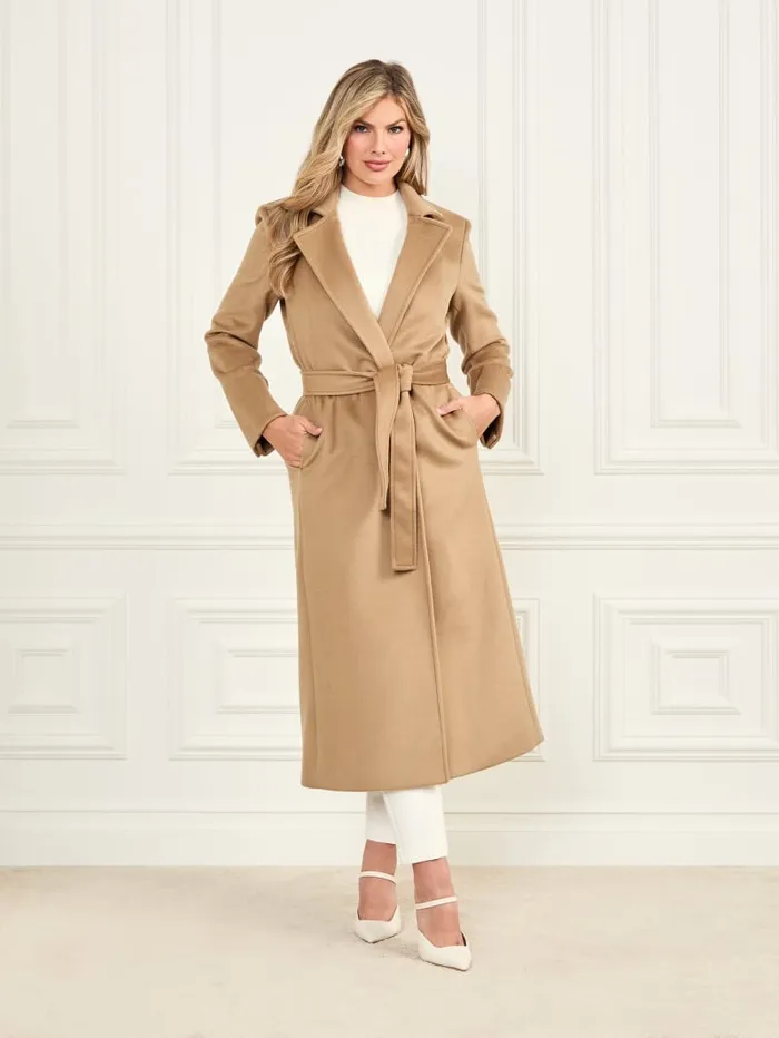 GUESS Jackets Annie Wool Coat Brown 8211 Women
