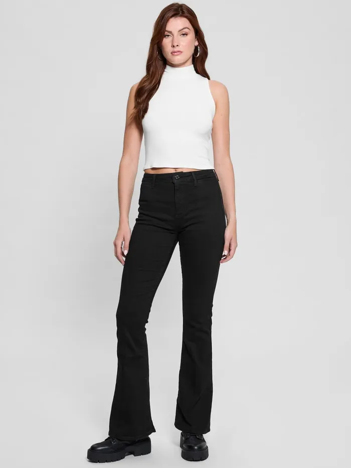 GUESS Jeans and Denim Eco Belle HighRise Flared Jeans Black 8211 Women