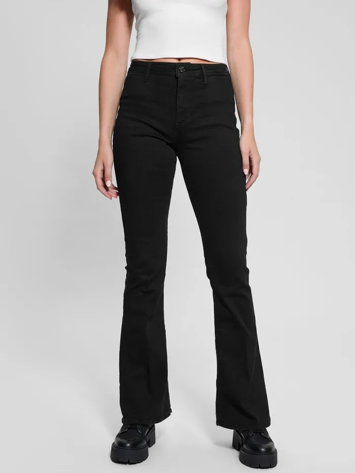 GUESS Jeans and Denim Eco Belle HighRise Flared Jeans Black 8211 Women
