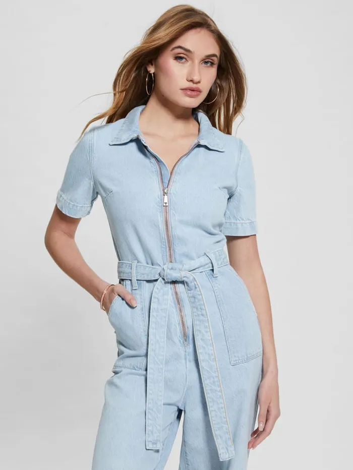 GUESS Jeans and Denim Eco Brenda Denim Jumpsuit Blue 8211 Women