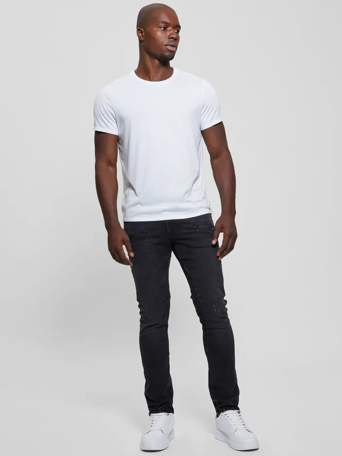 GUESS Jeans and Denim Eco Finnley Zippered Tapered Jeans Black 8211 Men