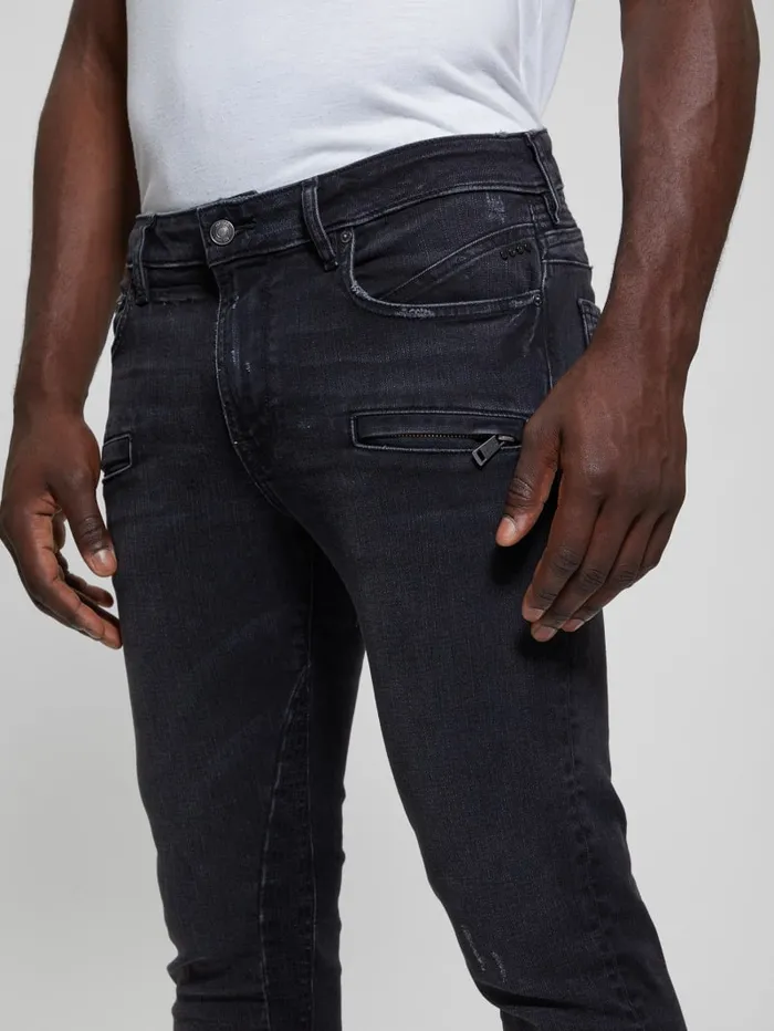 GUESS Jeans and Denim Eco Finnley Zippered Tapered Jeans Black 8211 Men