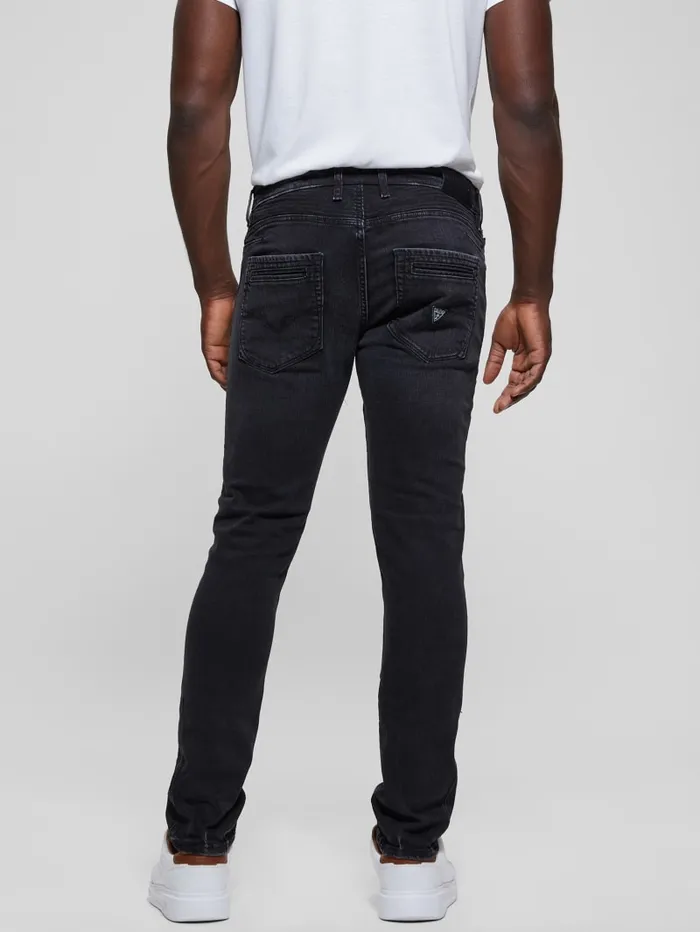 GUESS Jeans and Denim Eco Finnley Zippered Tapered Jeans Black 8211 Men