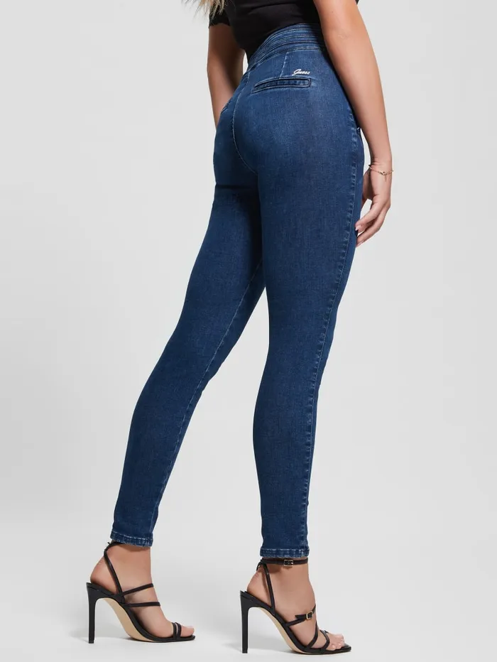GUESS Jeans and Denim Eco Sculy Pleated Waist Skinny Jeans Blue 8211 Women