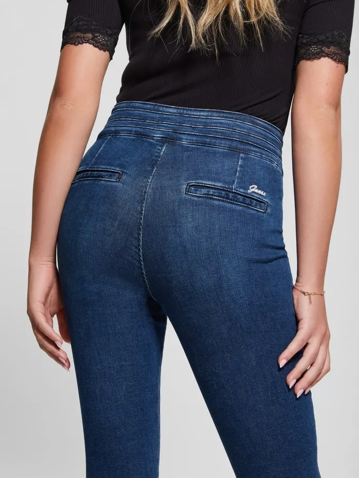 GUESS Jeans and Denim Eco Sculy Pleated Waist Skinny Jeans Blue 8211 Women