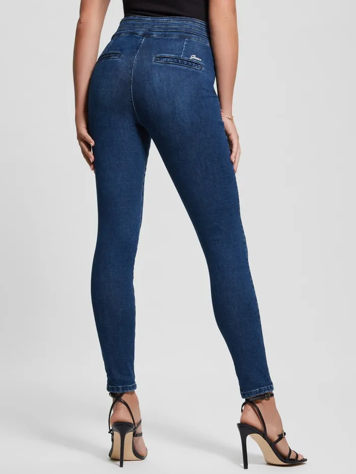 GUESS Jeans and Denim Eco Sculy Pleated Waist Skinny Jeans Blue 8211 Women