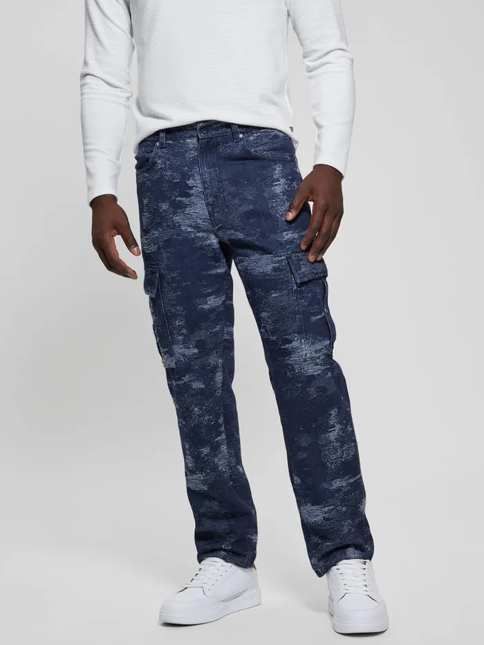 GUESS Jeans and Denim Julianne Denim Cargo Pants Blue 8211 Men
