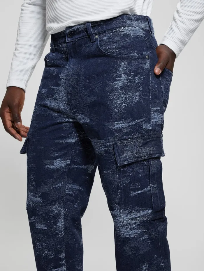 GUESS Jeans and Denim Julianne Denim Cargo Pants Blue 8211 Men