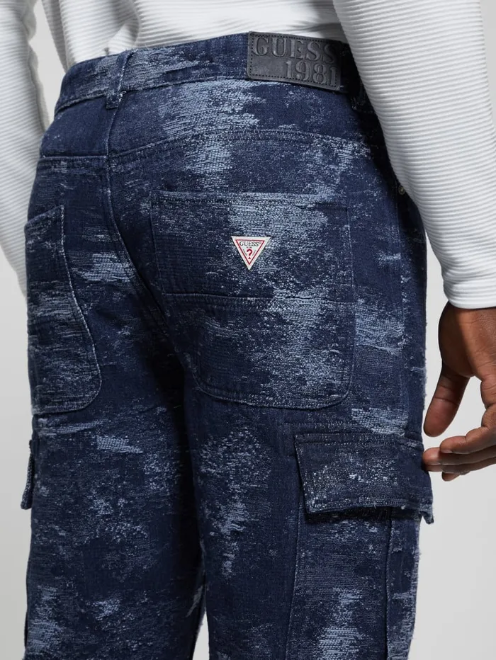 GUESS Jeans and Denim Julianne Denim Cargo Pants Blue 8211 Men