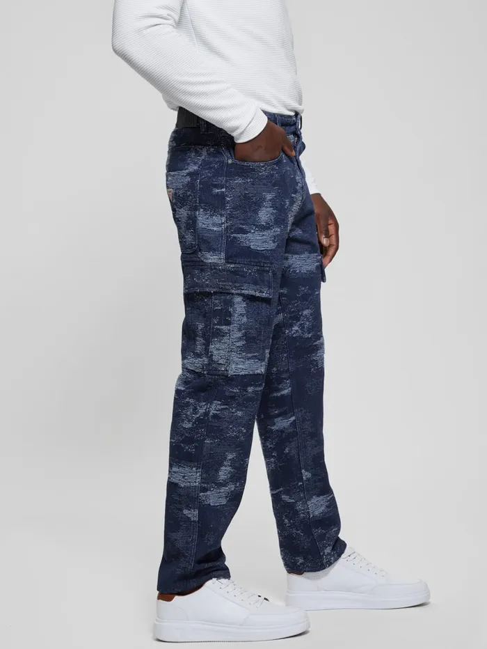 GUESS Jeans and Denim Julianne Denim Cargo Pants Blue 8211 Men
