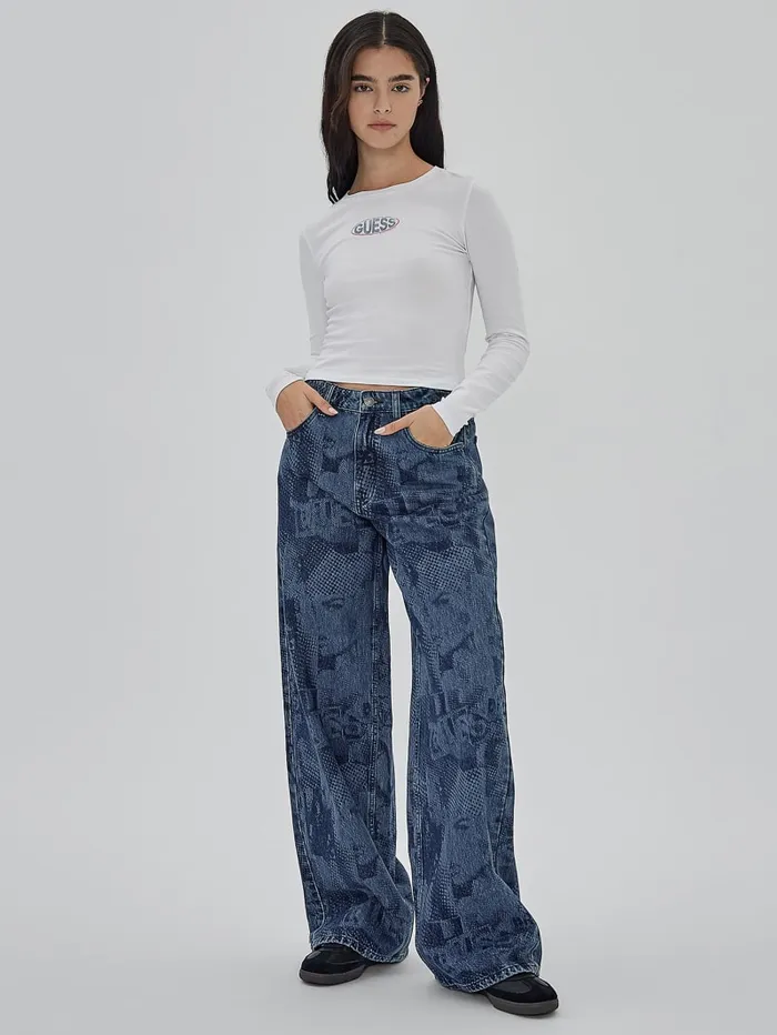 GUESS Jeans and Denim Originals Laser Flare Jeans Blue 8211 Women