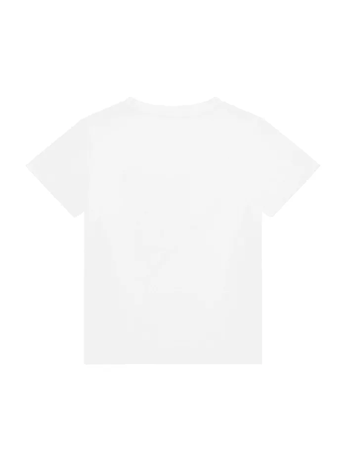 GUESS Little Girl 2 7 Eco Signature Triangle Tee 3M7 White 8211 Kids