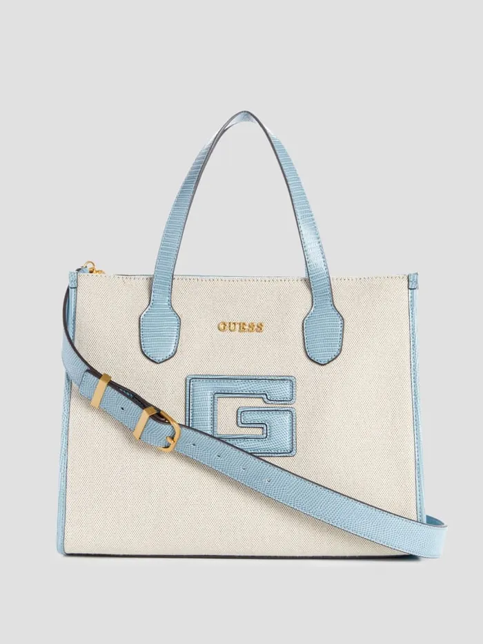 GUESS Logo Bags G Status SnakeEmbossed Tote Grey 8211 Unisex