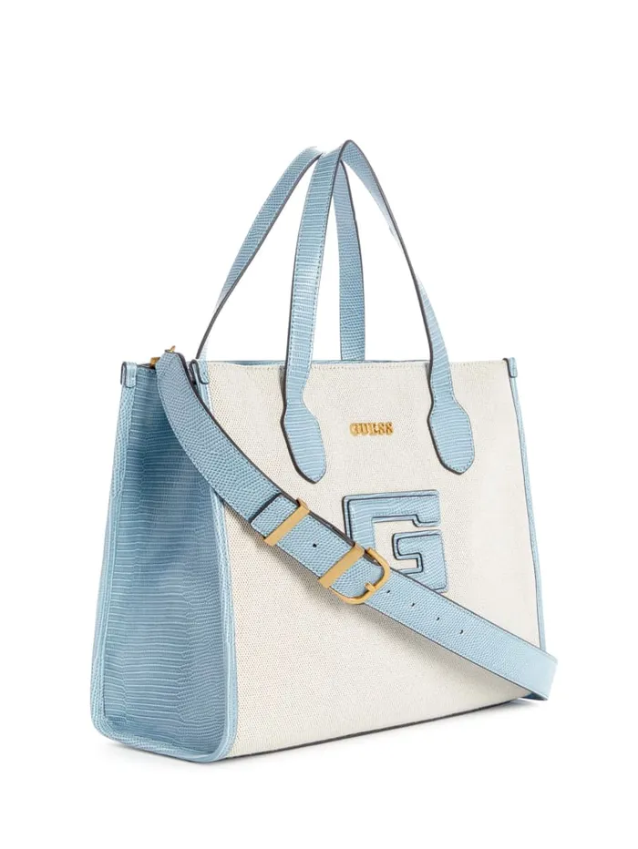 GUESS Logo Bags G Status SnakeEmbossed Tote Grey 8211 Unisex