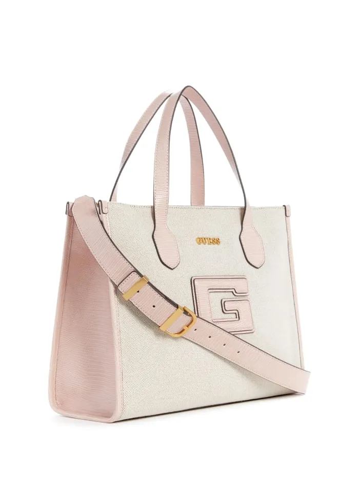 GUESS Logo Bags G Status SnakeEmbossed Tote Grey 8211 Unisex