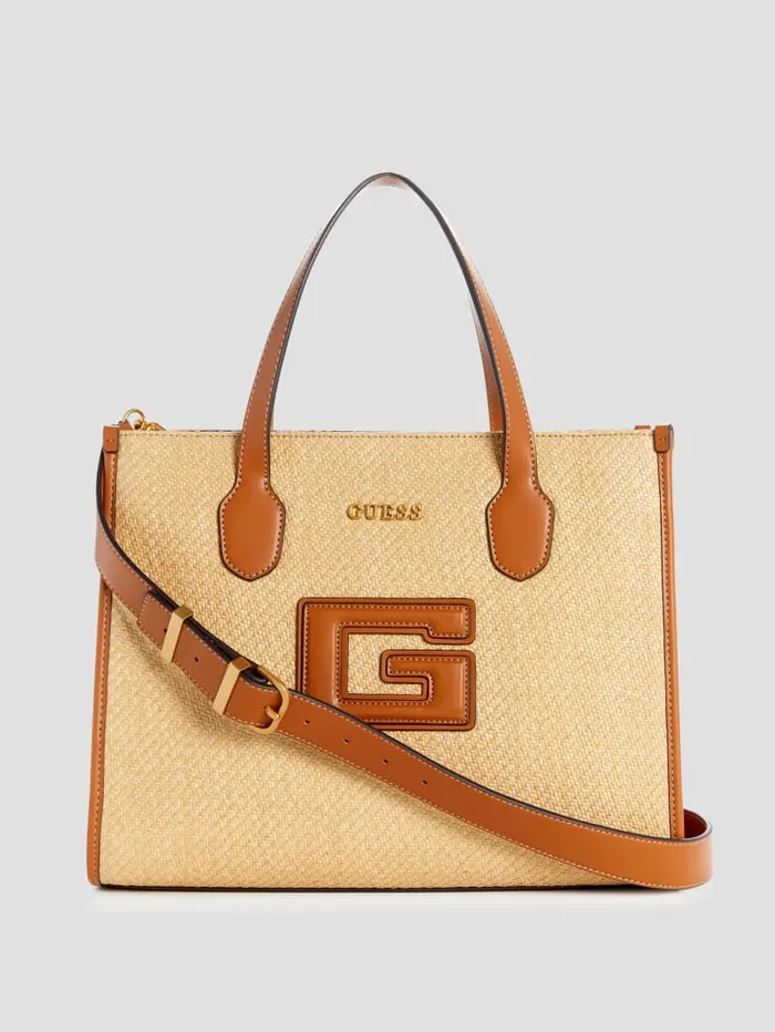 GUESS Logo Bags G Status Tote Brown 8211 Unisex