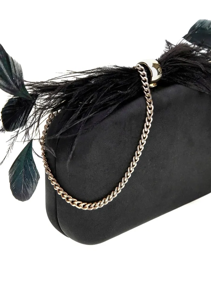 GUESS Mini Bags Keyah Feather Top Clutch Black 8211 Unisex
