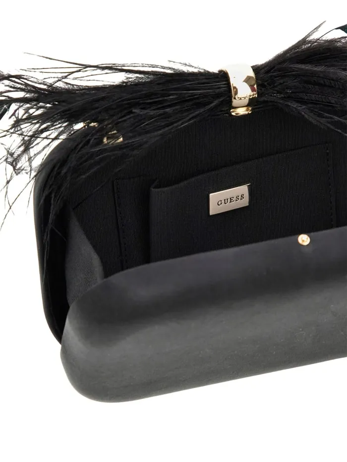 GUESS Mini Bags Keyah Feather Top Clutch Black 8211 Unisex